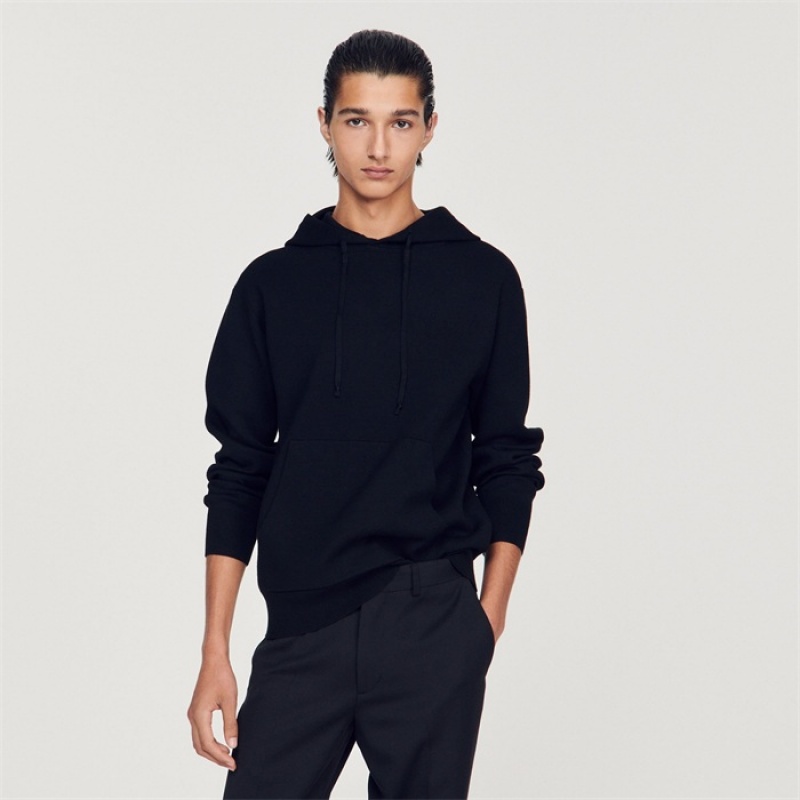 Sandro Knit hoodie Black | SN-SDO65263