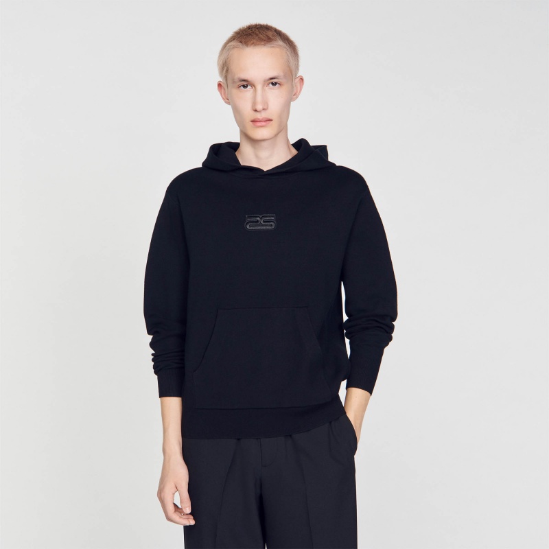 Sandro Knit hoodie Black | SN-SDO65323