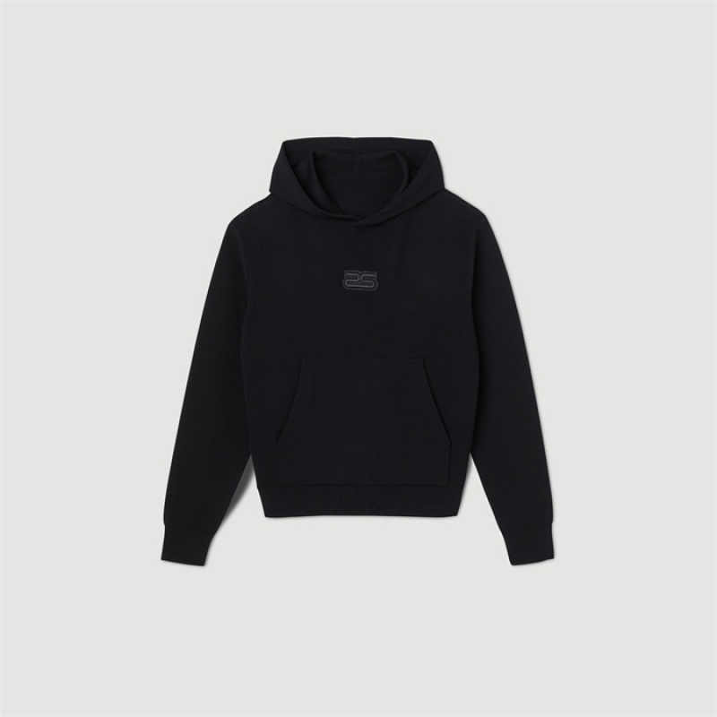 Sandro Knit hoodie Black | SN-SDO65323