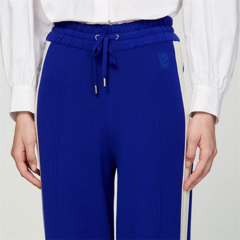 Sandro Knit jogging bottoms Blue | SN-SDO64745