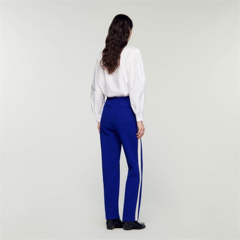 Sandro Knit jogging bottoms Blue | SN-SDO64745