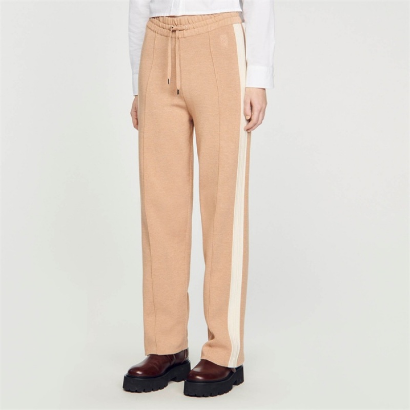 Sandro Knit jogging bottoms Camel | SN-SDO64754