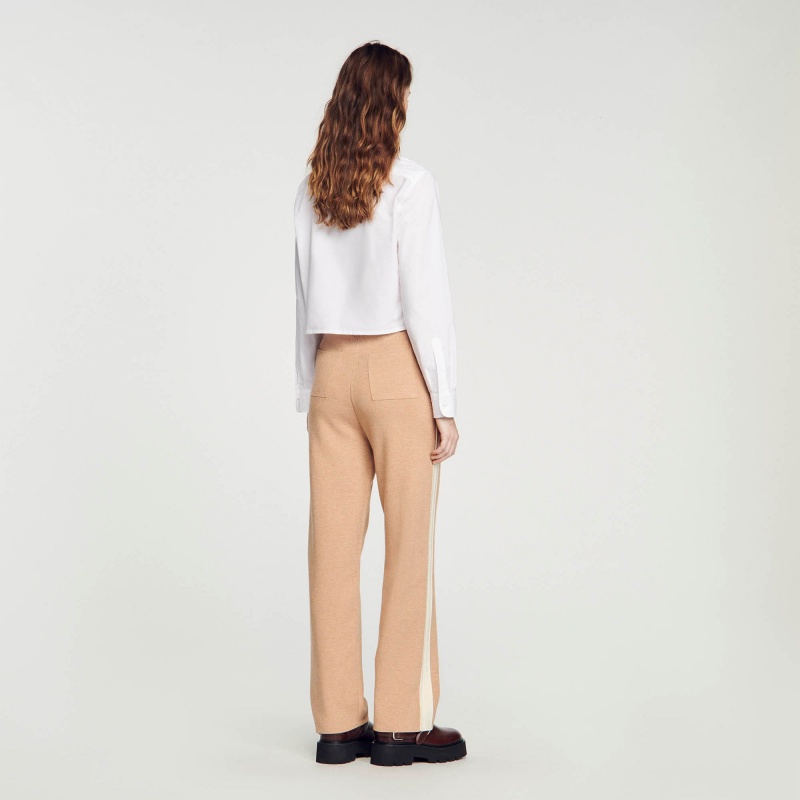 Sandro Knit jogging bottoms Camel | SN-SDO64754