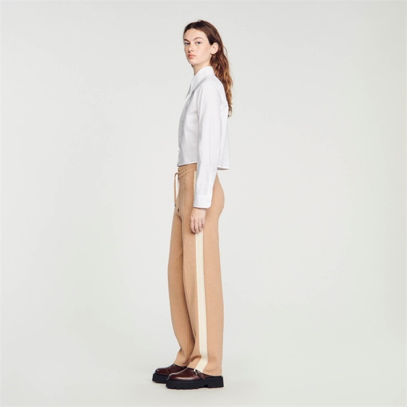 Sandro Knit jogging bottoms Camel | SN-SDO64754