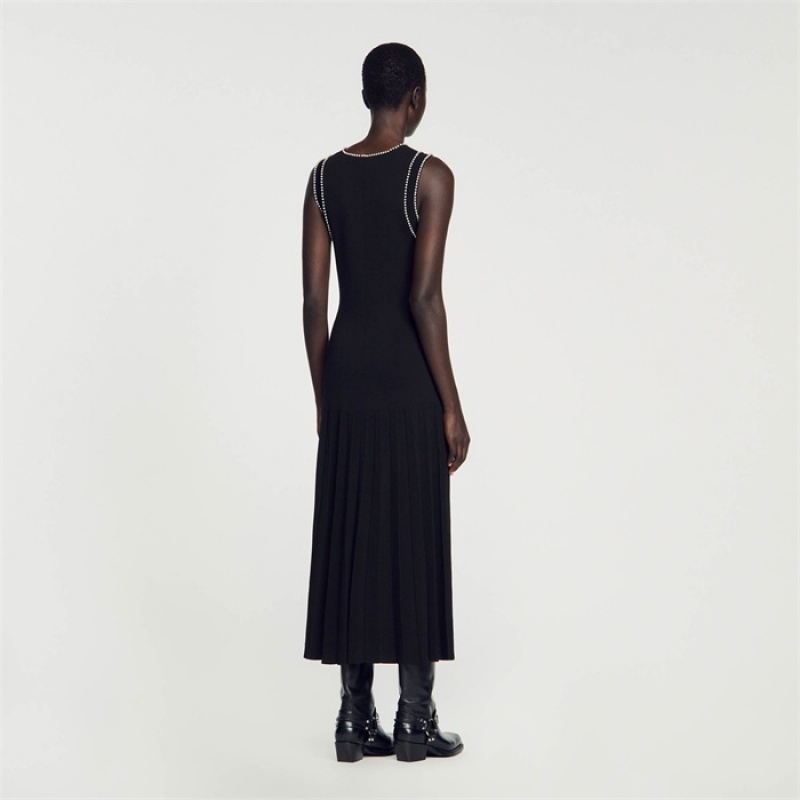 Sandro Knit midi dress Black | SN-SDO64269