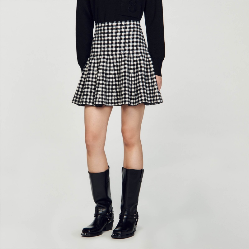 Sandro Knit skirt Black / Ecru | SN-SDO64714