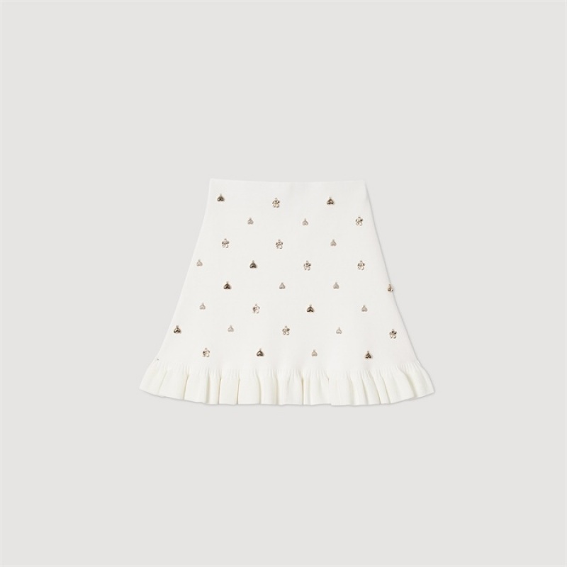 Sandro Knit skirt with charms White | SN-SDO64734