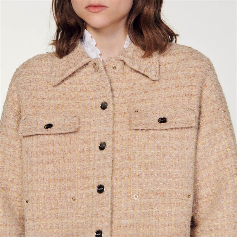 Sandro Knitted coatigan Beige | SN-SDO64568