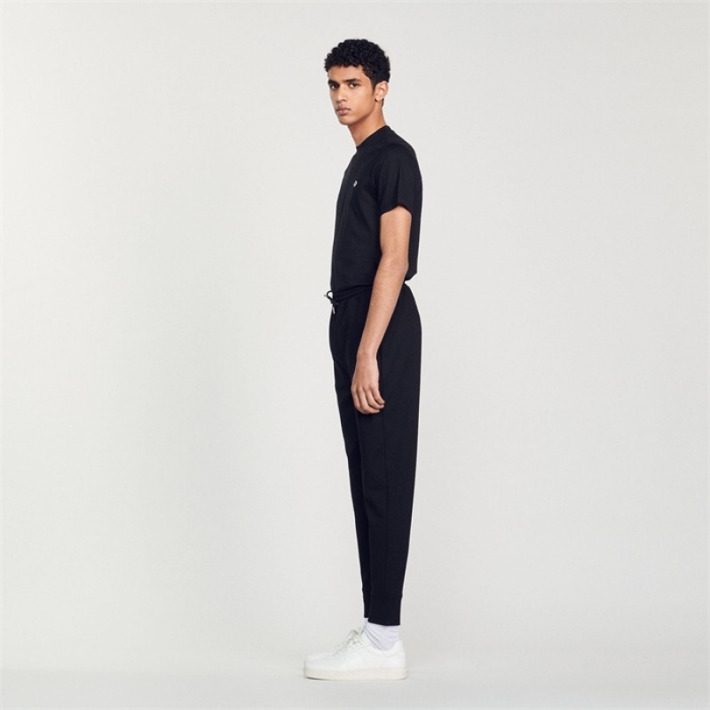 Sandro Knitted jogging bottoms Black | SN-SDO65362