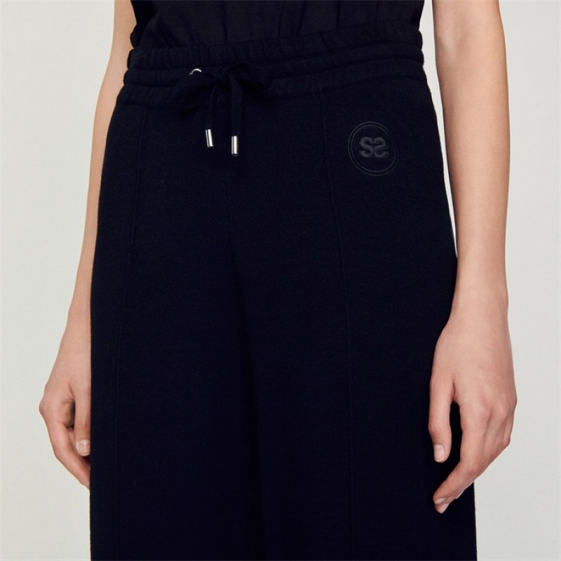 Sandro Knitted straight-leg pants Black | SN-SDO64764