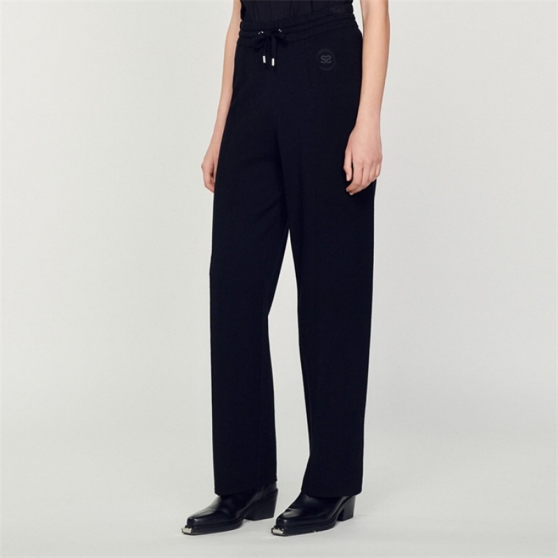 Sandro Knitted straight-leg pants Black | SN-SDO64764