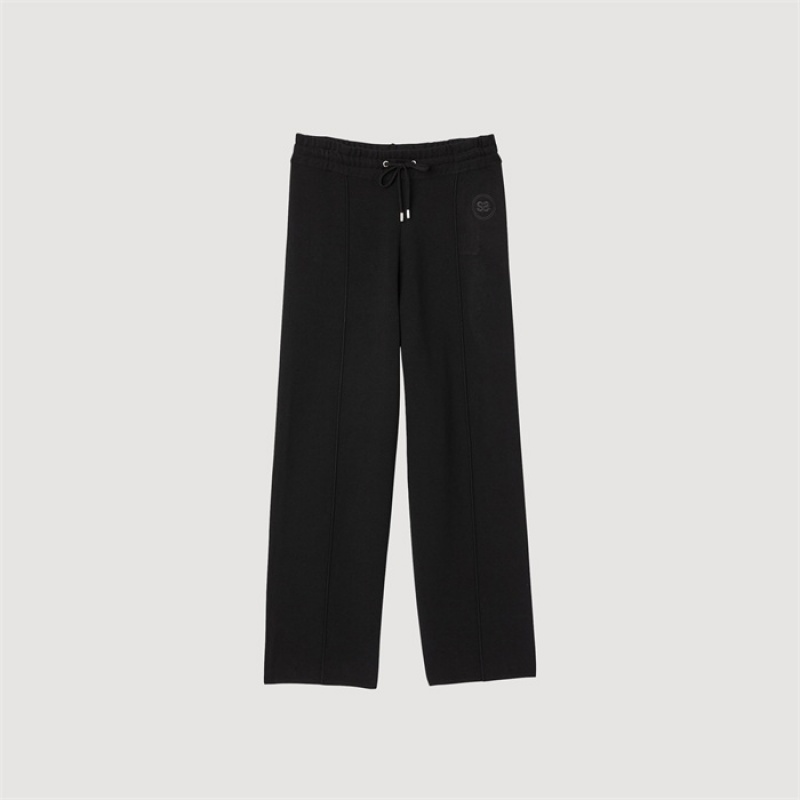 Sandro Knitted straight-leg pants Black | SN-SDO64764