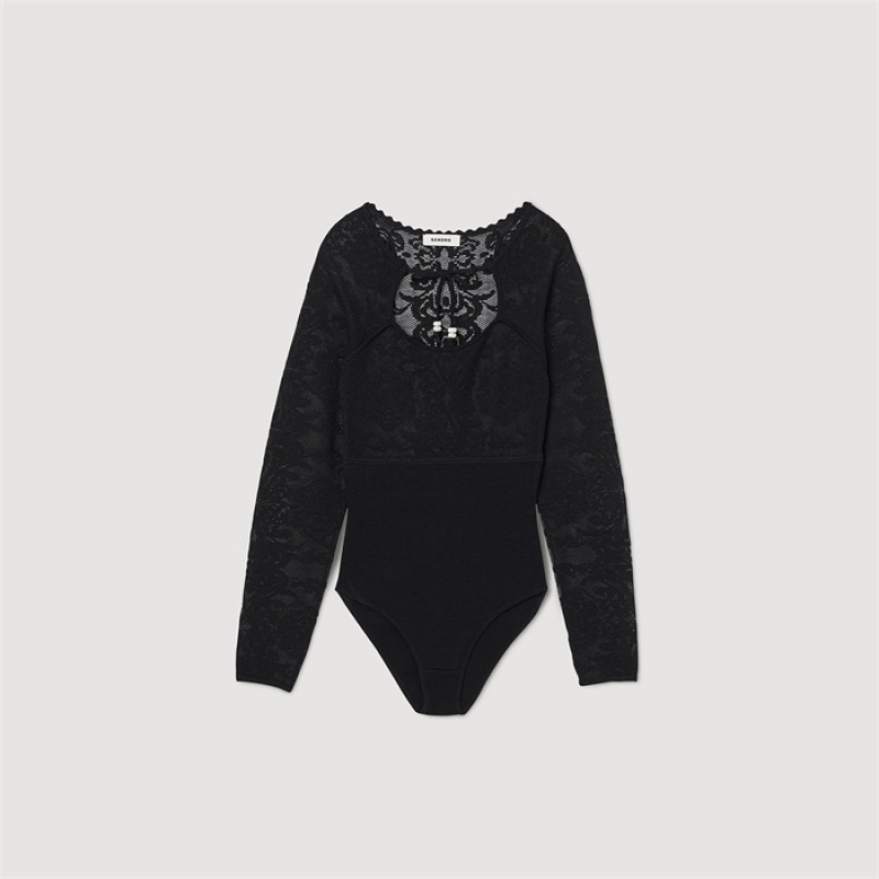 Sandro Lace bodysuit Black | SN-SDO64329