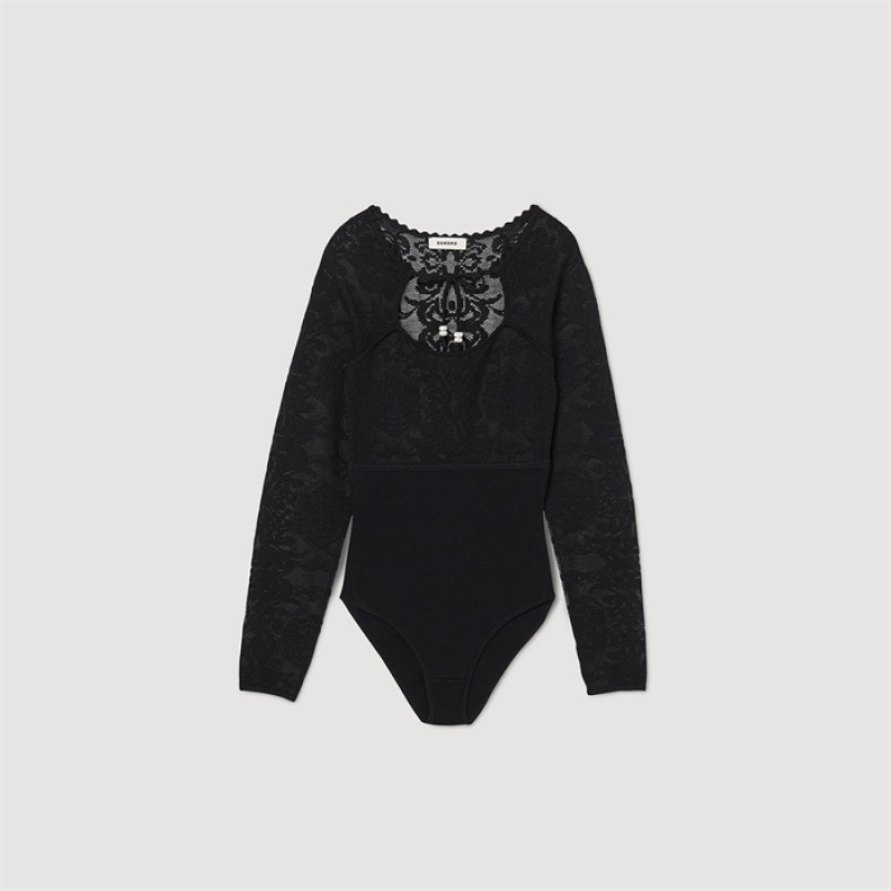 Sandro Lace bodysuit Black | SN-SDO64586