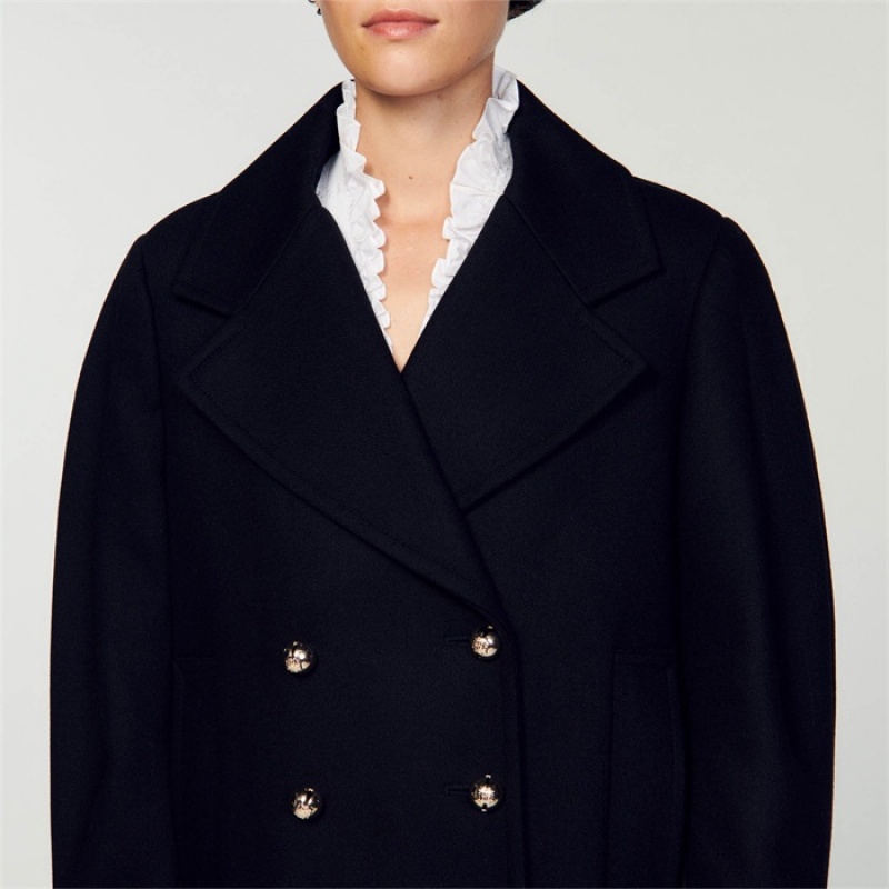 Sandro Lapel collar coat Black | SN-SDO64522