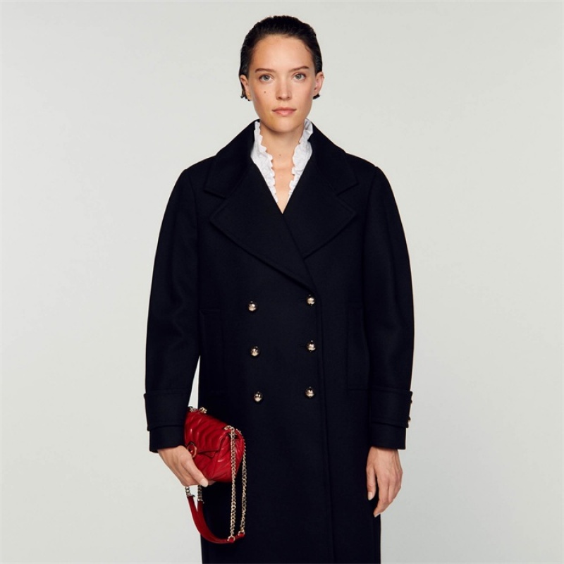 Sandro Lapel collar coat Black | SN-SDO64522