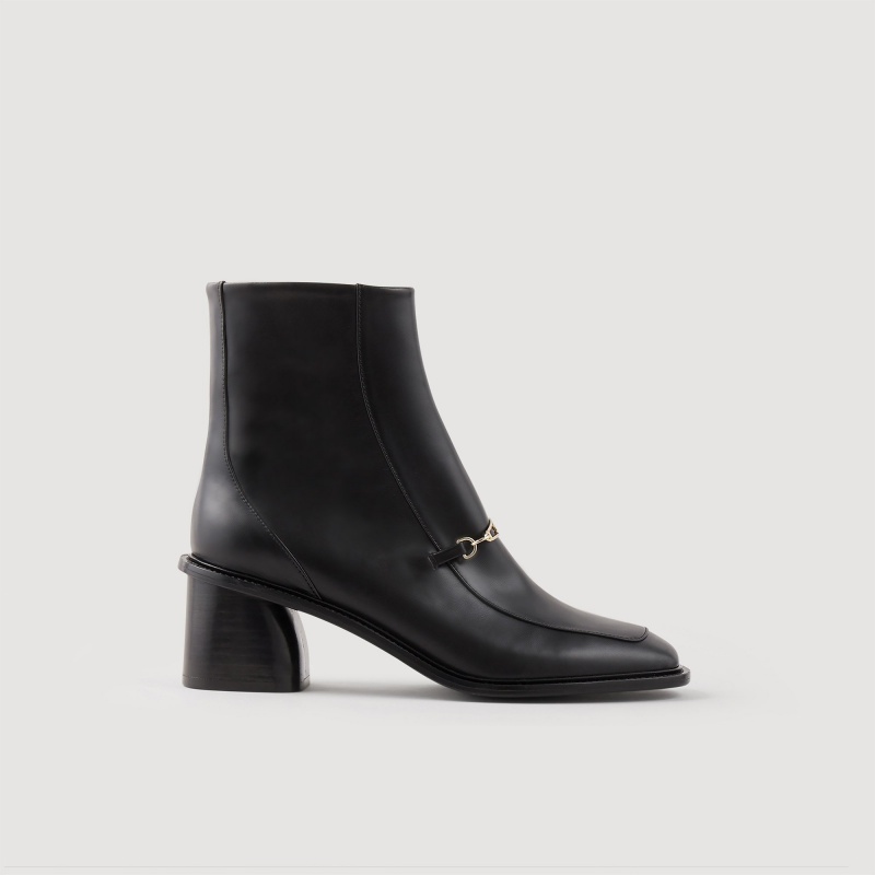 Sandro Leather ankle boots Black | SN-SDO64934