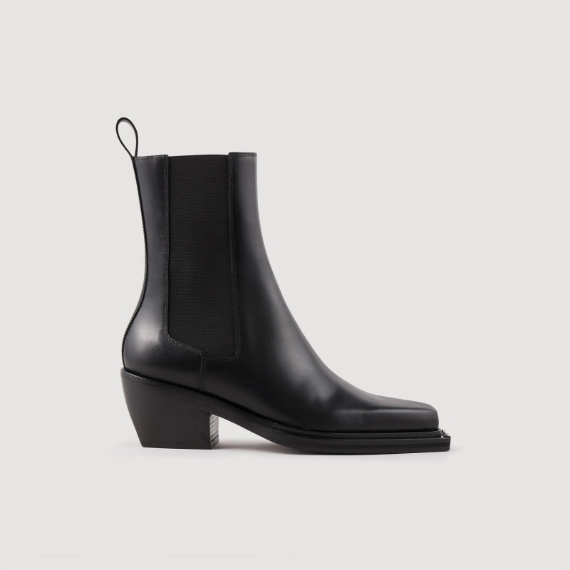 Sandro Leather ankle boots Black | SN-SDO64936