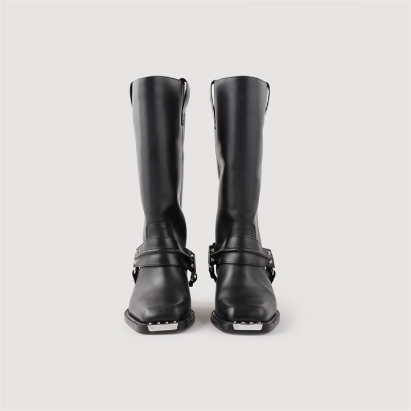 Sandro Leather biker boots Black | SN-SDO64933