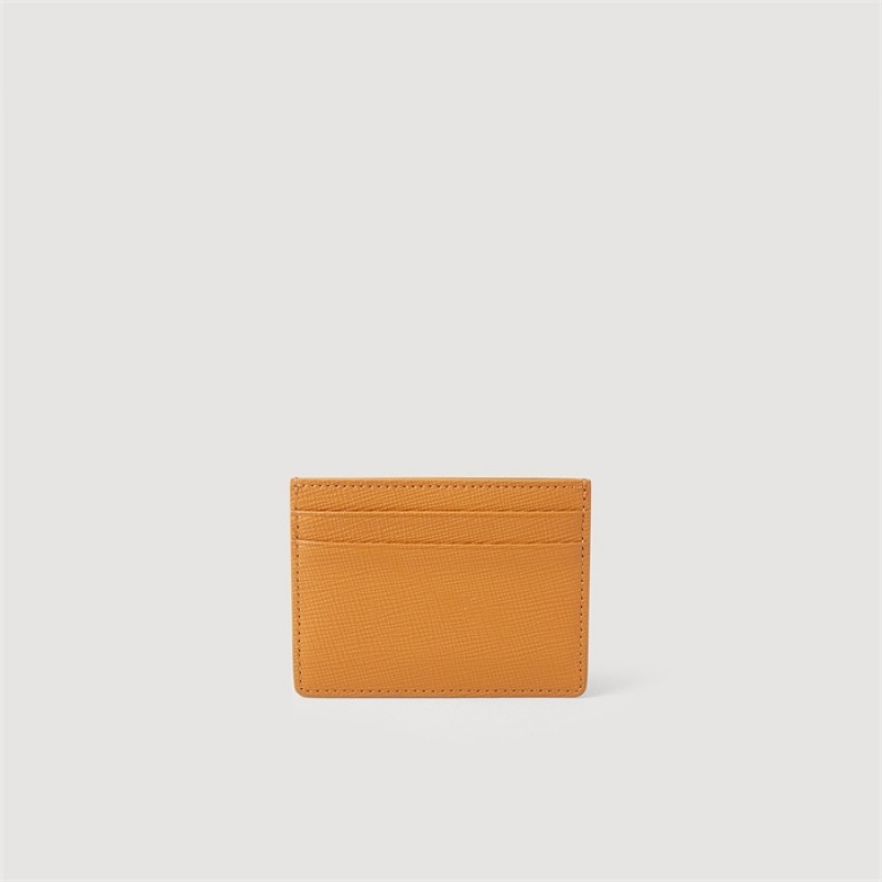 Sandro Leather card holder Camel | SN-SDO65437