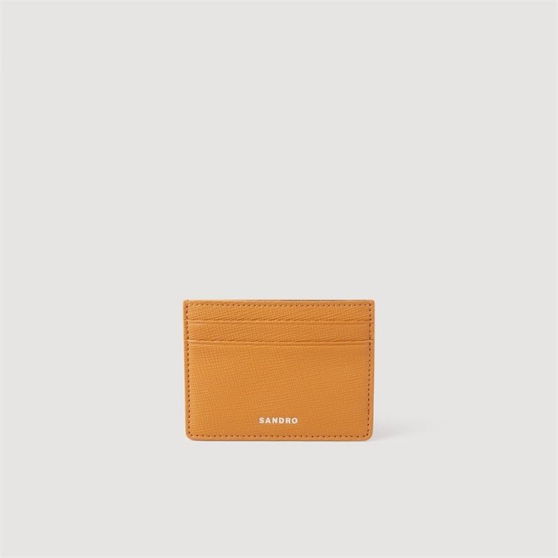 Sandro Leather card holder Camel | SN-SDO65437