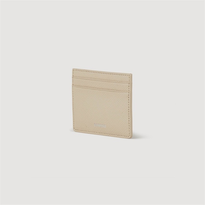 Sandro Leather card holder Light Grey | SN-SDO65436