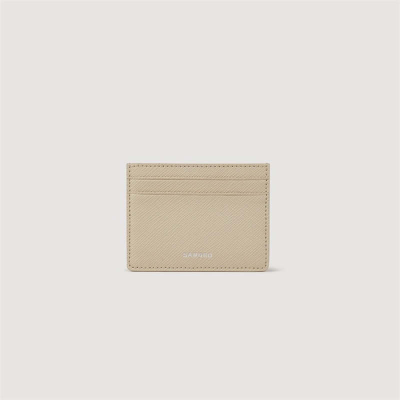 Sandro Leather card holder Light Grey | SN-SDO65436