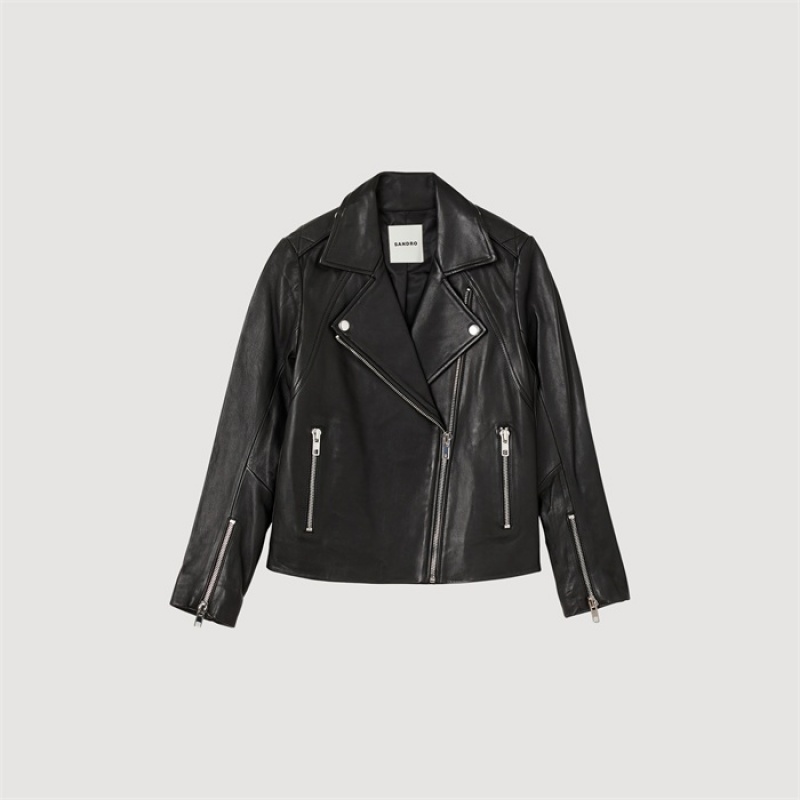 Sandro Leather jacket Black | SN-SDO64427