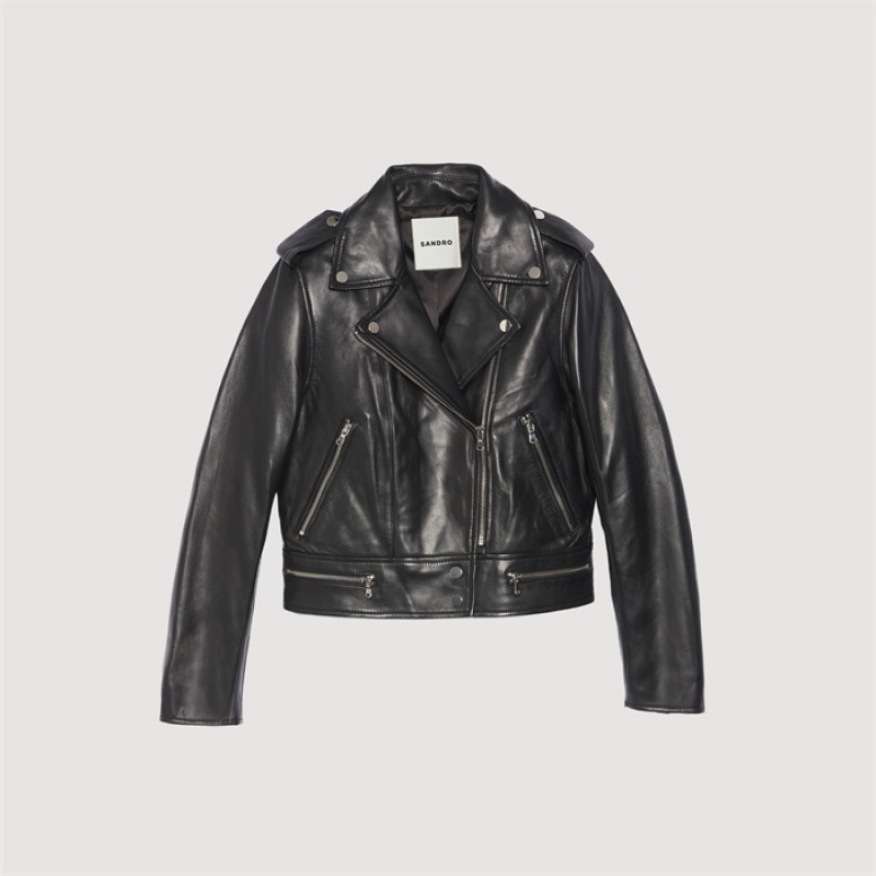 Sandro Leather jacket Black | SN-SDO64468