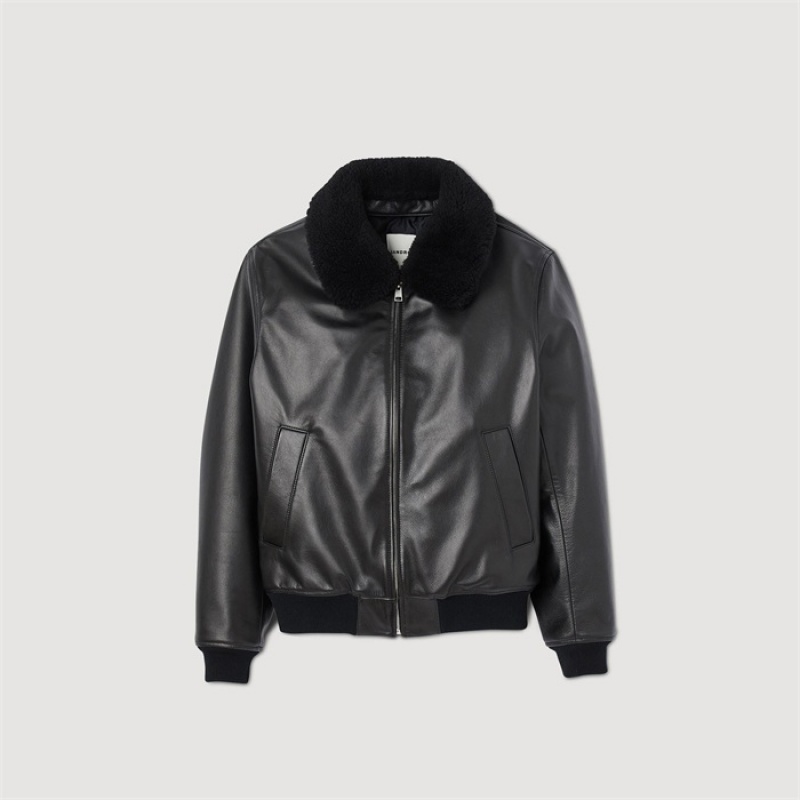 Sandro Leather jacket Black | SN-SDO65150