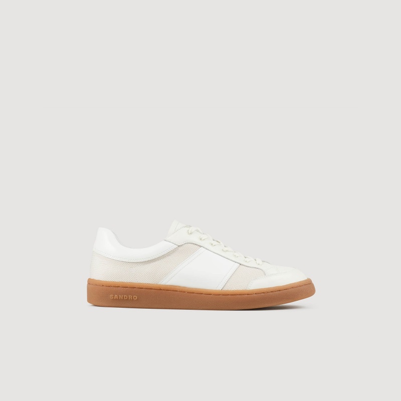 Sandro Leather trainers Ecru | SN-SDO65427