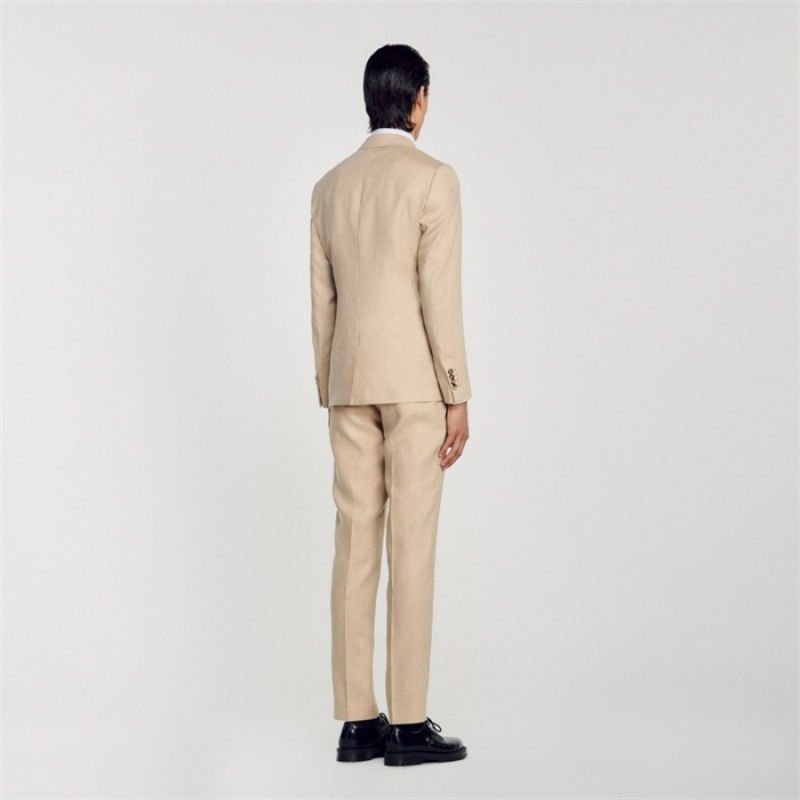 Sandro Linen suit jacket Beige | SN-SDO65245