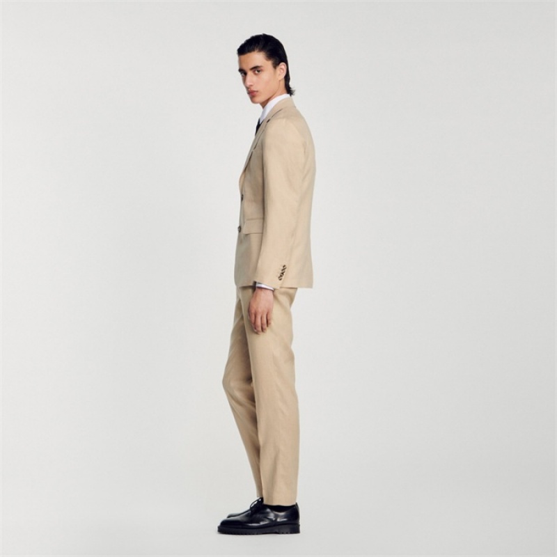 Sandro Linen suit jacket Beige | SN-SDO65245