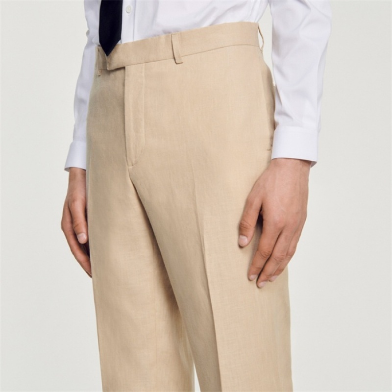 Sandro Linen trousers Beige | SN-SDO65246