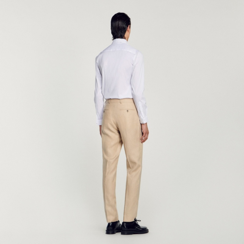 Sandro Linen trousers Beige | SN-SDO65246