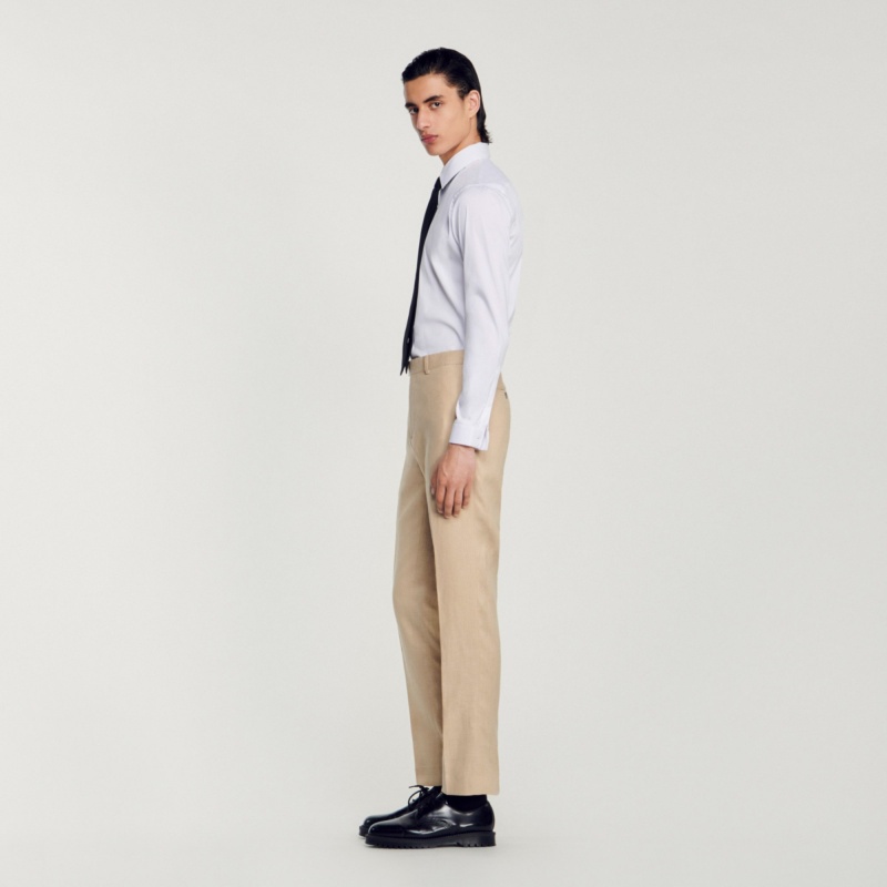 Sandro Linen trousers Beige | SN-SDO65246