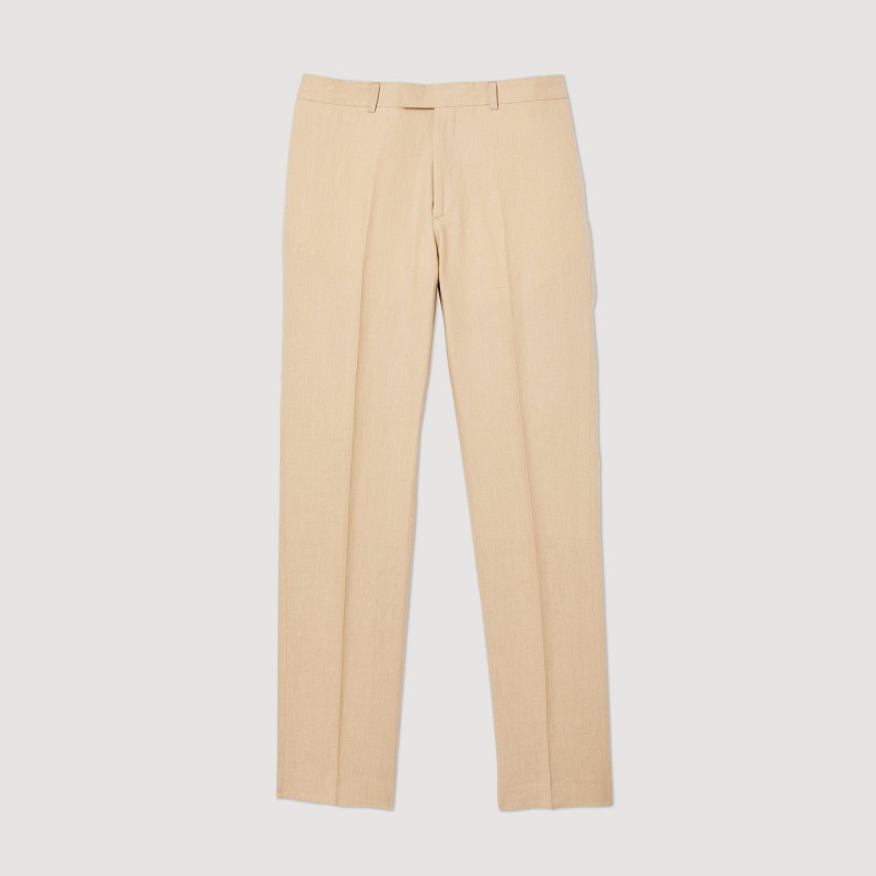 Sandro Linen trousers Beige | SN-SDO65246