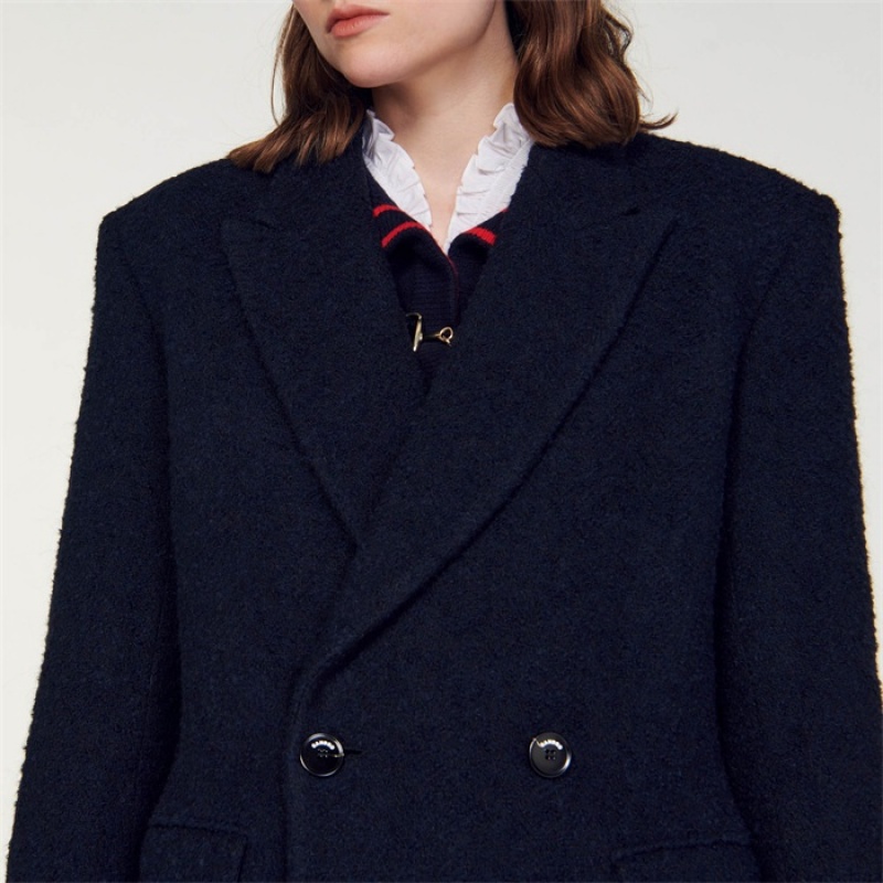 Sandro Long coat Deep Blue | SN-SDO64519