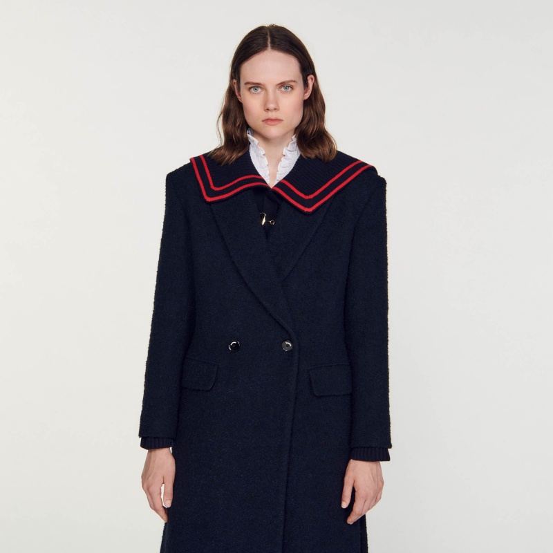 Sandro Long coat Deep Blue | SN-SDO64519