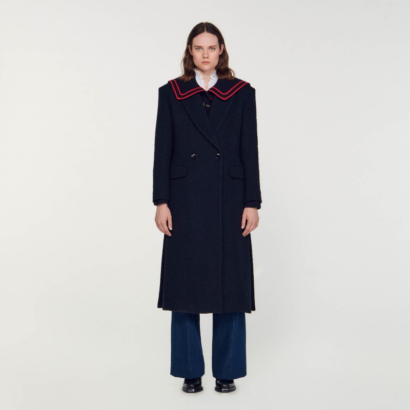 Sandro Long coat Deep Blue | SN-SDO64519