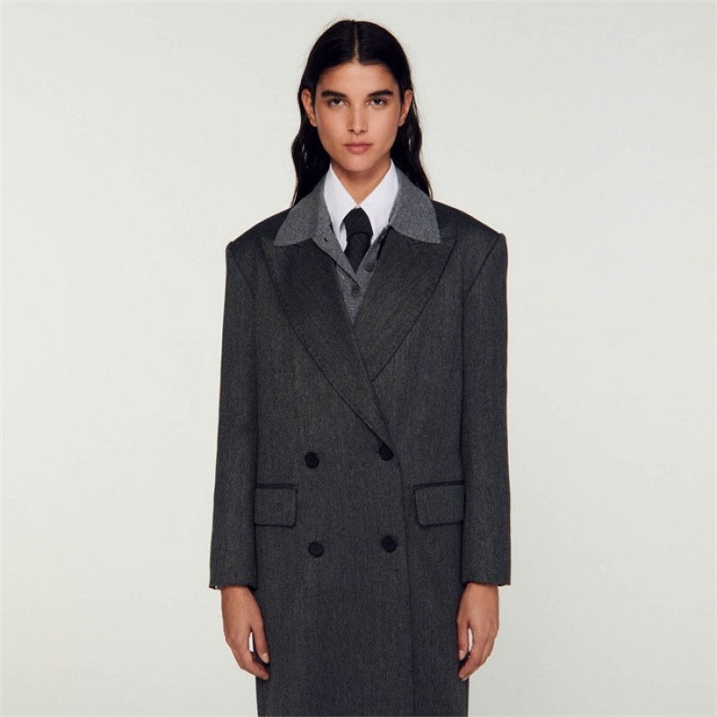 Sandro Long coat Grey | SN-SDO64530