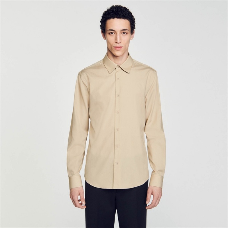 Sandro Long-sleeved shirt Beige | SN-SDO65081