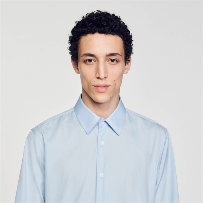 Sandro Long-sleeved shirt Sky Blue | SN-SDO65082