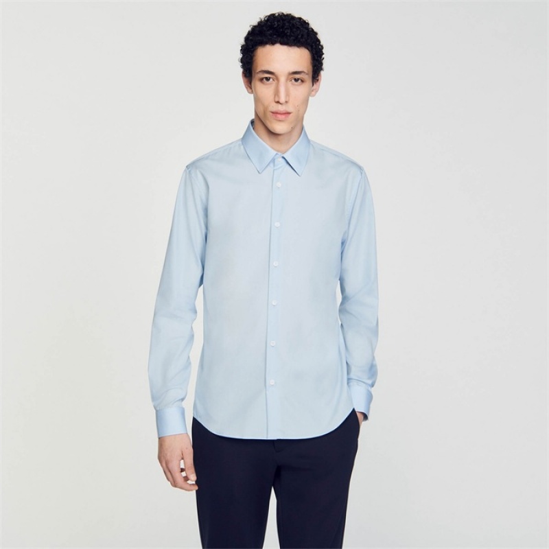 Sandro Long-sleeved shirt Sky Blue | SN-SDO65082