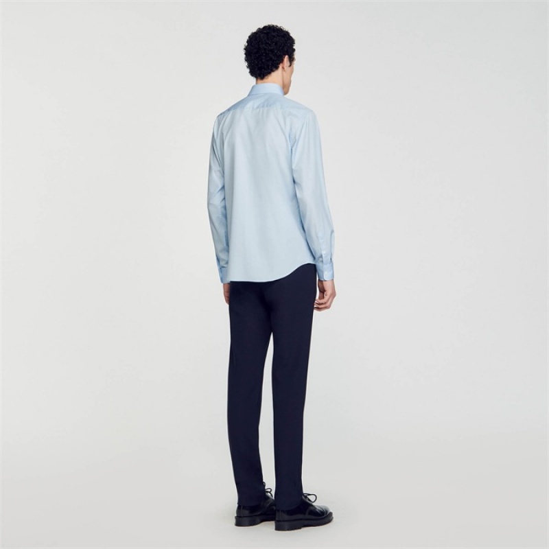 Sandro Long-sleeved shirt Sky Blue | SN-SDO65082