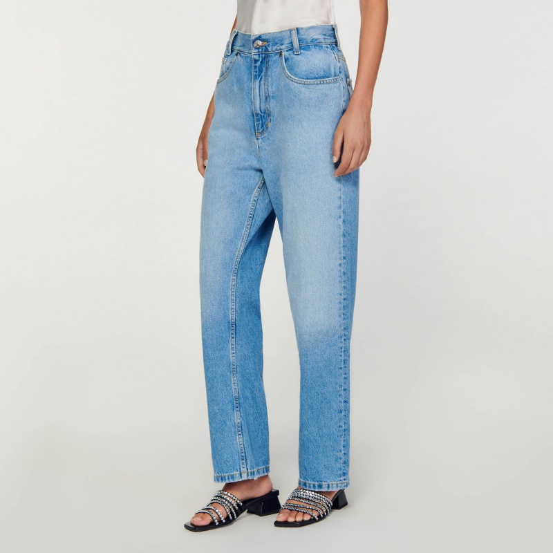 Sandro Low-rise straight-leg jeans Blue Jean | SN-SDO64826