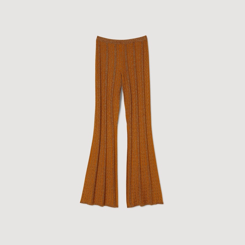 Sandro Metallic knit pants Ambre | SN-SDO64811