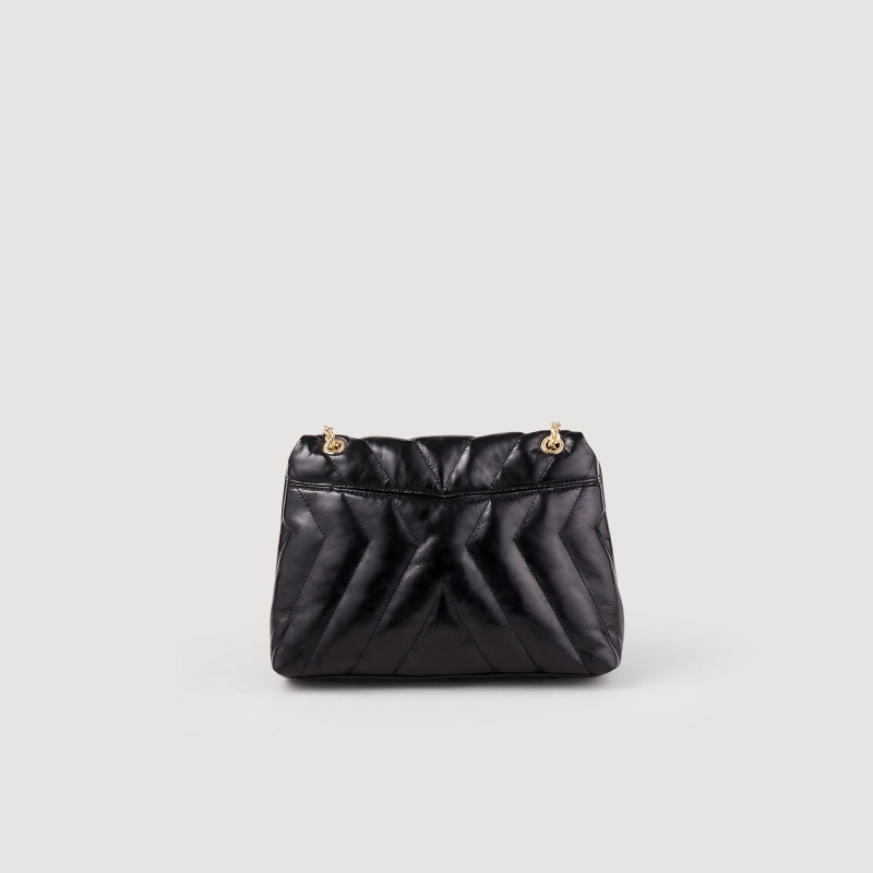 Sandro Mila quilted leather bag Black | SN-SDO64856