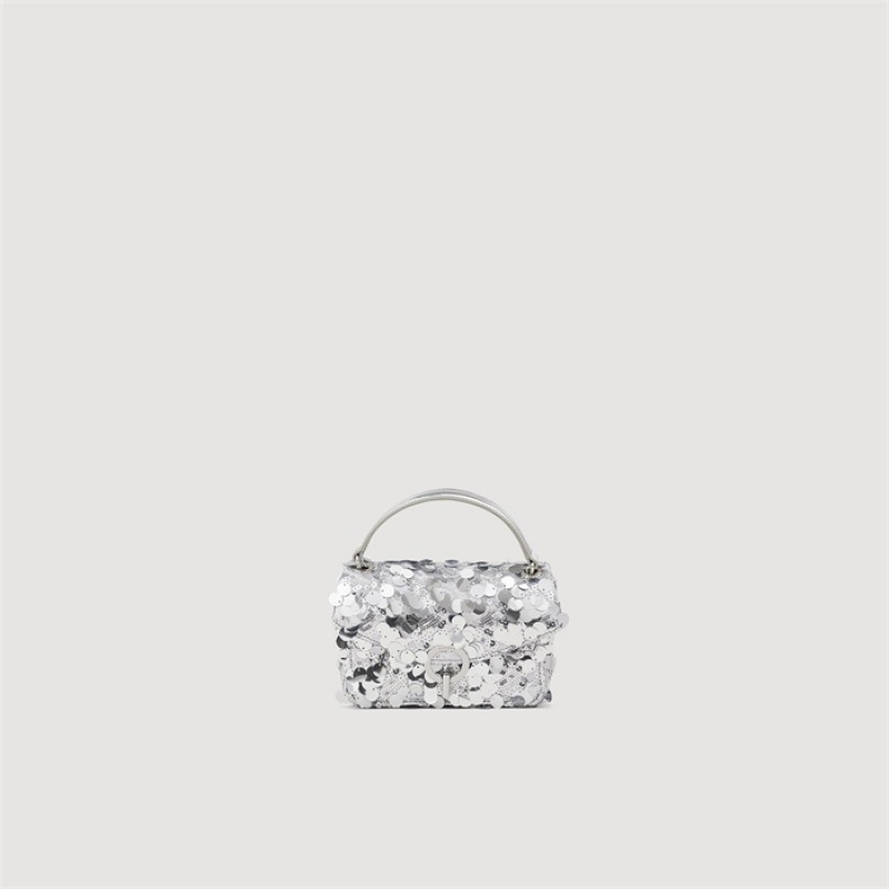 Sandro Mini Yza disco bag Silver | SN-SDO64871