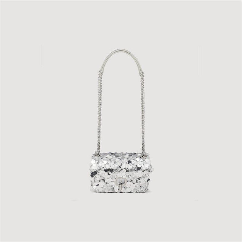 Sandro Mini Yza disco bag Silver | SN-SDO64871